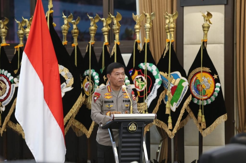 Kapolri Jenderal Idham Azis memimpin apel Kepala Satuan Wilayah (Kasatwil) seluruh Indonesia di Gedung Rupatama Mabes Polri, Jakarta Selatan, Rabu (25/11/2020). (Foto : Istimewa)